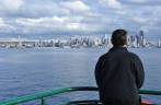 Chegando à Seattle de ferry, no estado de Washington, costa oeste dos Estados Unidos